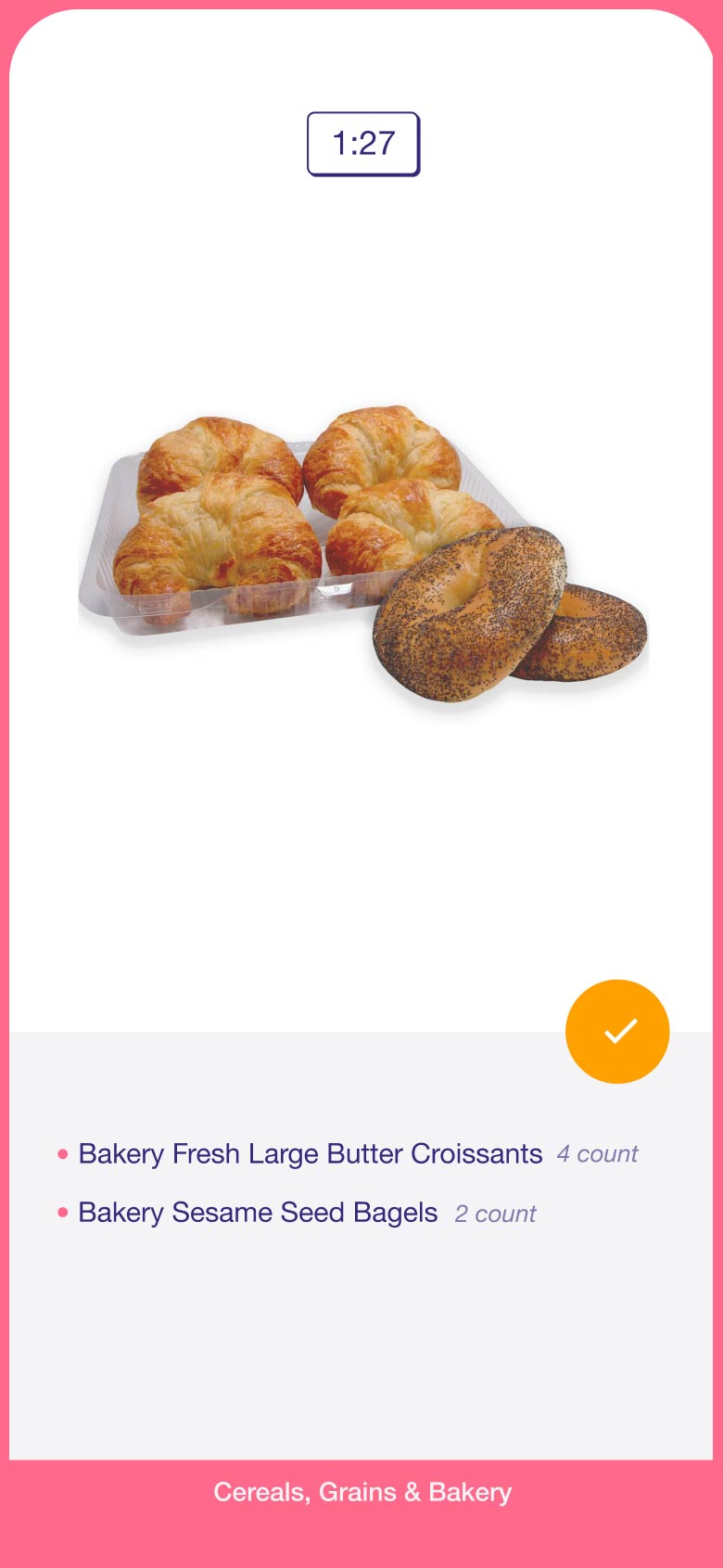 Cereals bundle number 2: 4 large butter croissants and 2 sesame seed bagels