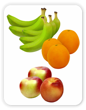 5 bananas, 2 Mcintosh apples, 3 navel oranges, 1 nectarine