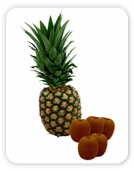 1 pineapple, 5 kiwi